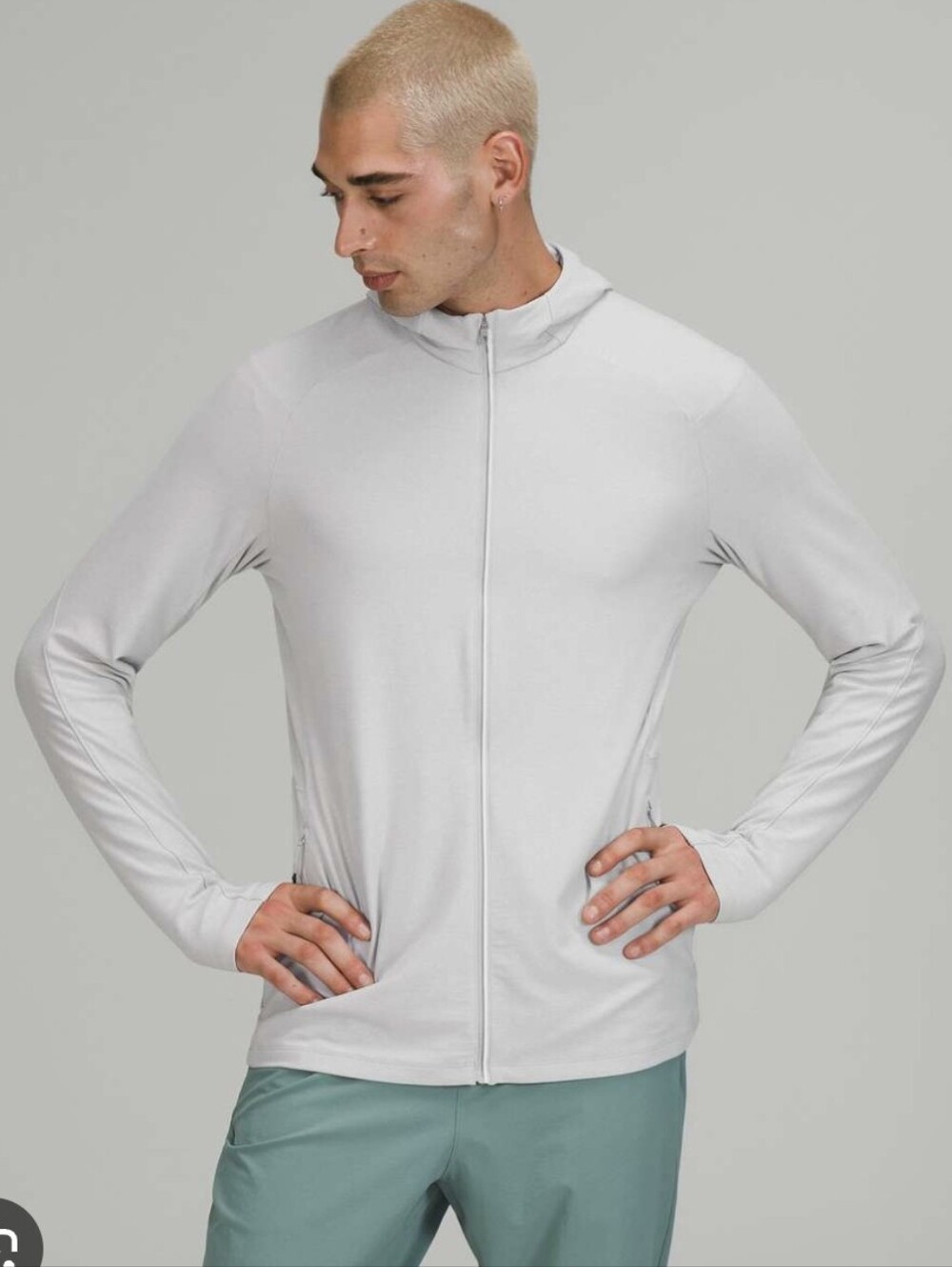Lululemon Surge Warm Full Zip Heathered Sea Salt